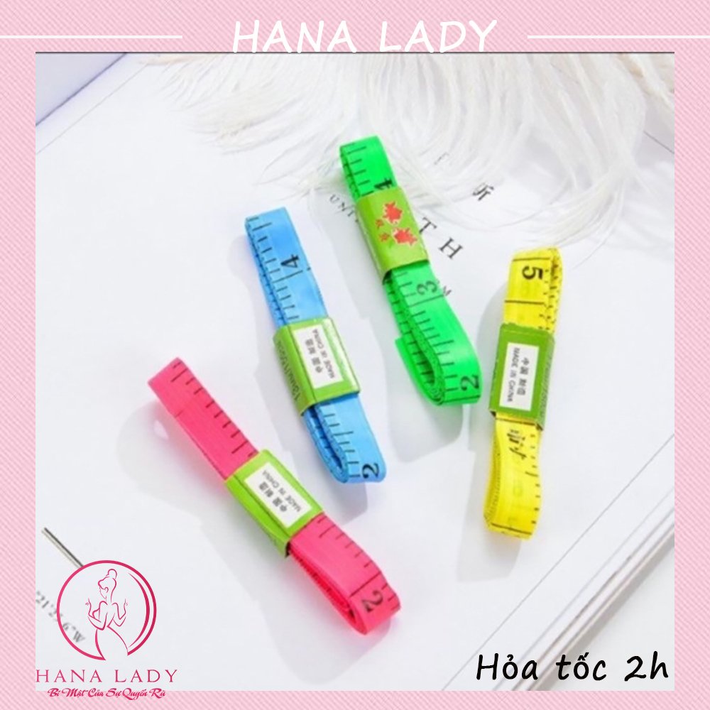 Thước dây mềm 1.5M, thước đo eo bụng chiều cao tiện lợi nhiều màu.