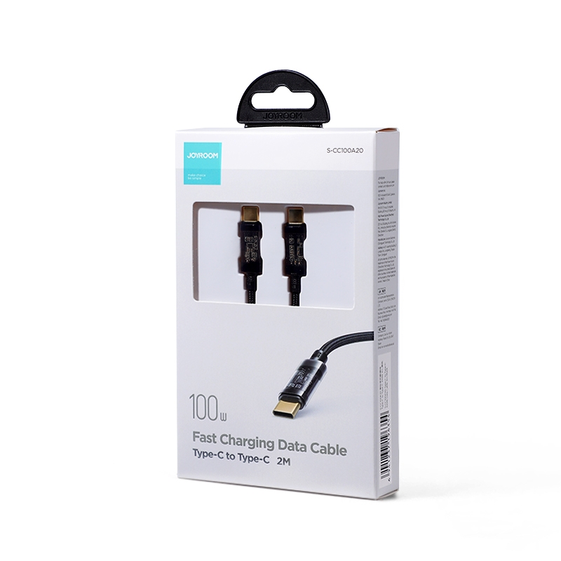 JOYROOM S-CC100A20 USB-C / Type-C to USB-C / Type-C 100W Sync Data Cable, Cable Length:2m(Black)