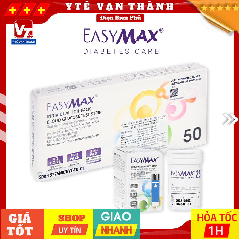✅ Que Thử Đường Huyết EasyMax (Easy Max) | (Date Xa) -VT0761 - Y Tế Vạn Thành