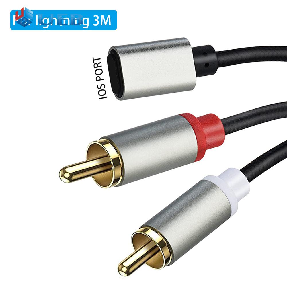 USB C Male To 2 RCA Audio Adapter Cable Y Splitter Stereo Audio Cable for Iphone/Android Phone Tablet