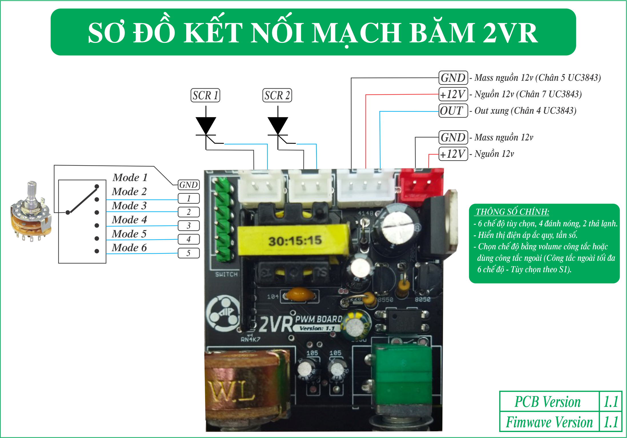 Mạch băm xung 2VR - V1.1 (SCR, IGBT)