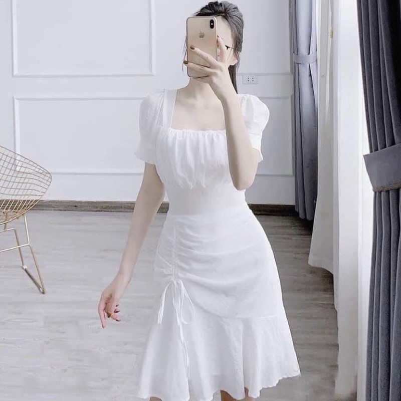 Đầm nhúng ngực tay ngắn 3 màu