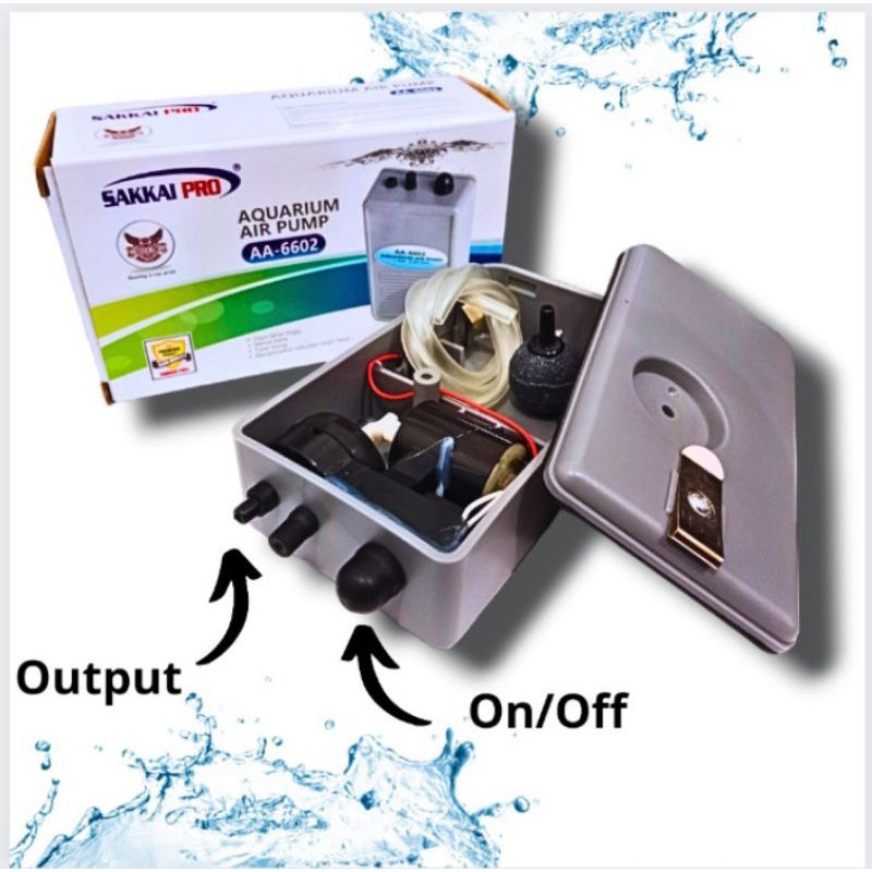 Aerator Airpump Baterai Aquarium Aquascape 1 LUBANG SAKKAI PRO 6602