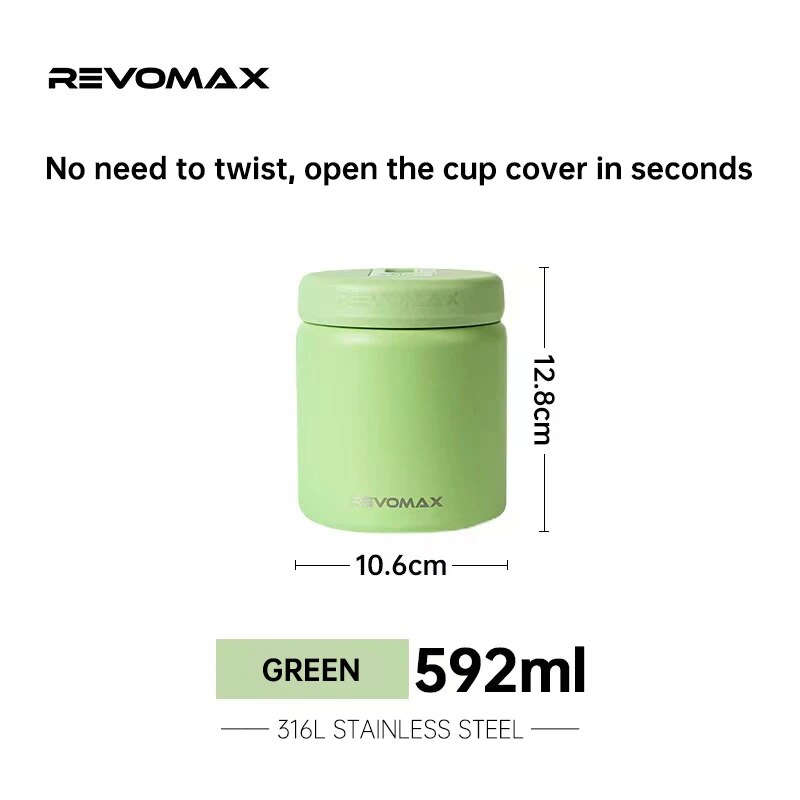RevoMax 20oz 592ml Twist-free Stainless Steel Vacuum Insulated Food Jar  Thermal Food Thermal Jar Insulated Soup Lunch Box