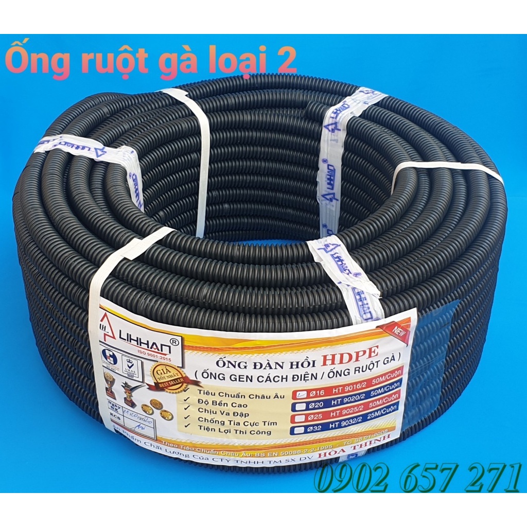 Ống gen / ruột gà màu đen phi 16,20,25,32