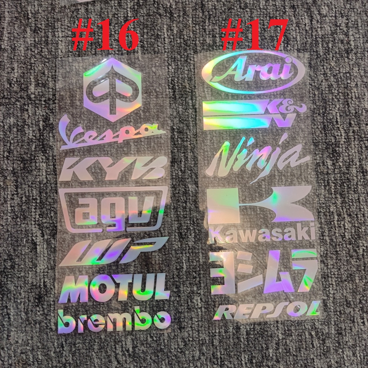 Tem decal dán xe phản quang laser vỉ 7 sticker siêu chất