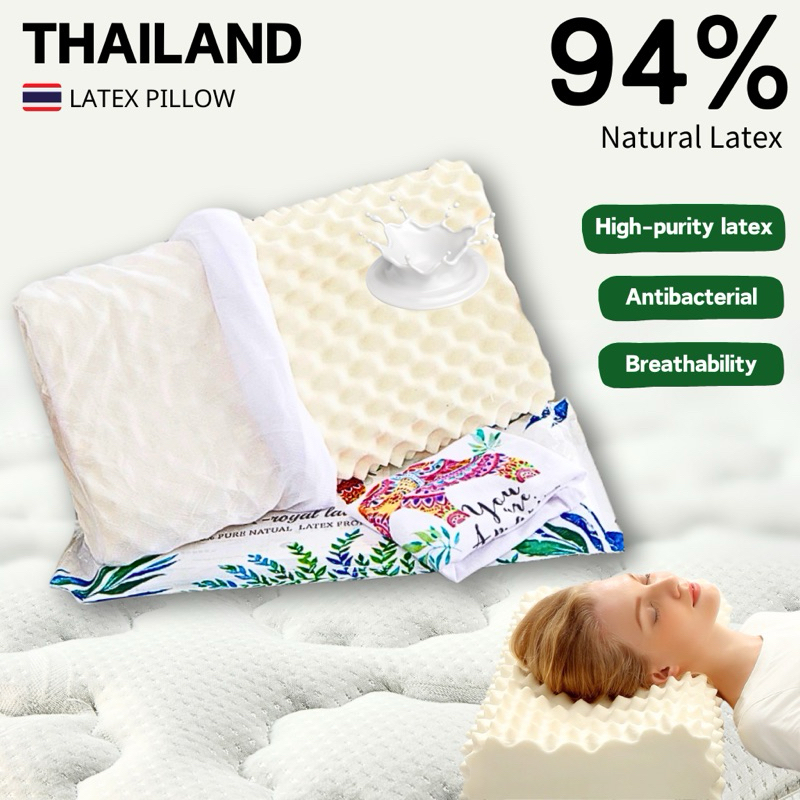 Brand Latex Pillow Pure Natural Thai Royal Latex Pillow Genuine Pillow Adult Massage