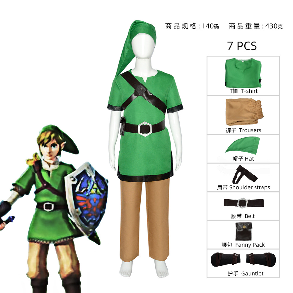 Cos The Legend of Zelda: SkywardSword Link Zelda Game Cosplay Costume Halloween Stage Play Costume|Cos Truyền Thuyết Về Zelda: SkywardSword Link Trò Chơi Zelda Trang Phục Cosplay Sân Khấu Halloween Trang Phục