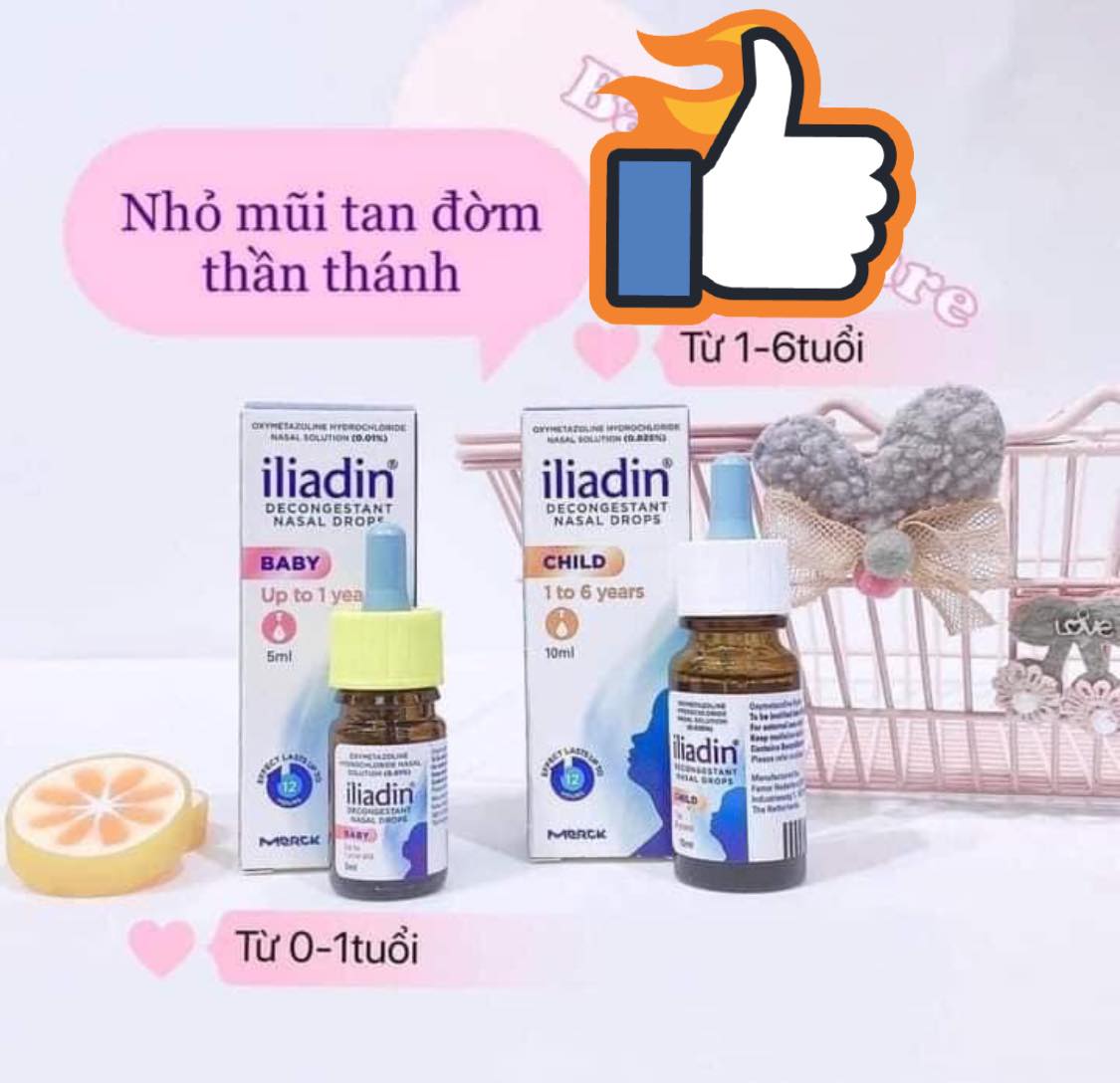 Nhỏ mũi iliadin 5ml - 10ml cho bé