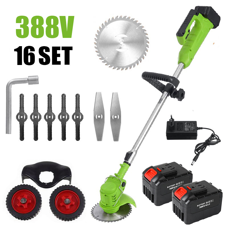 288V 388V Mesin Rumput Bateri Elektrik Cordless Grass Cutter Trimmer ...