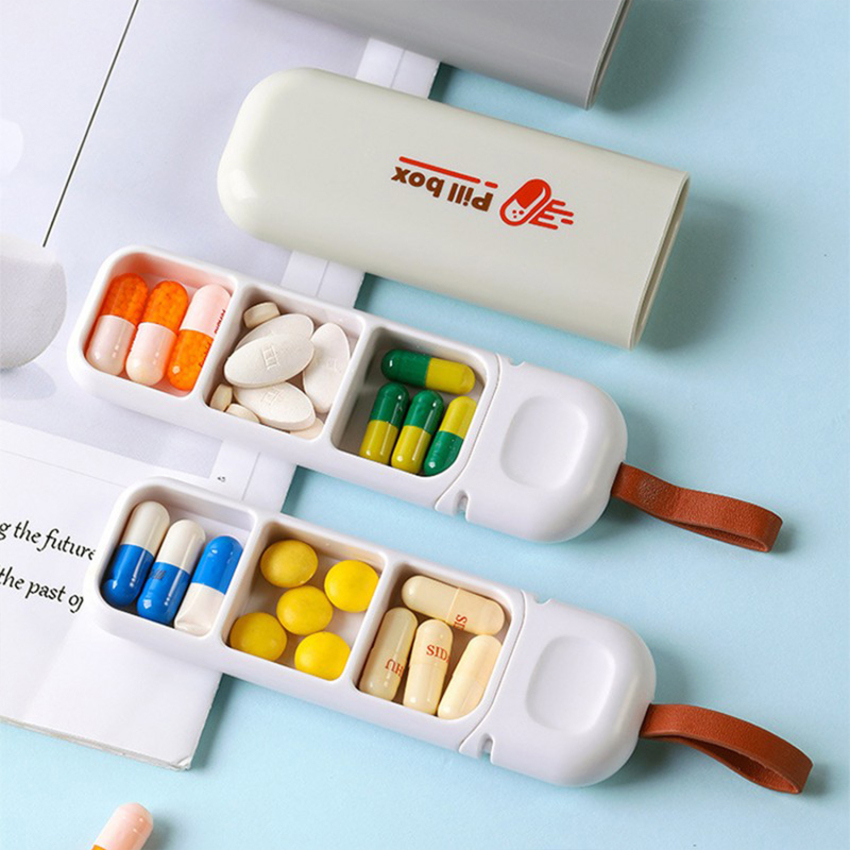 Xách tay mini Pill Divider hộp 3 hộp chia phần thuốc cho không thấm nước Pill trường hợp Organizer Dispenser 7 ngày hộp lưu trữ thuốc