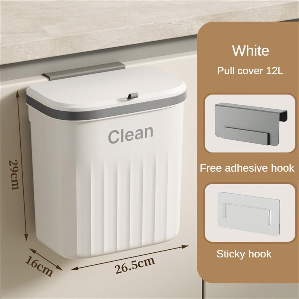 Household Plastic Flip-top Wall-mounted Trash Can Kitchen Bathroom Trash Can
