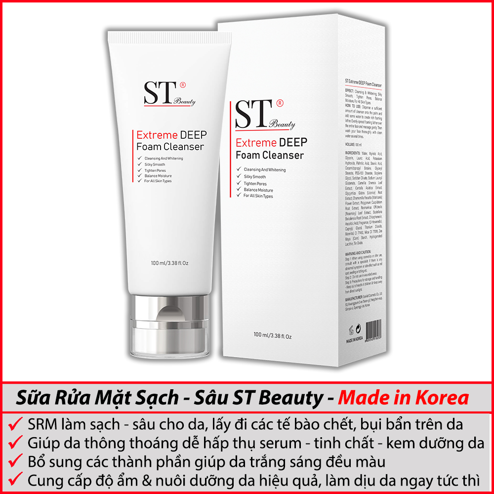 COMBO 3 Sữa rửa mặt + Serum ốc sên + Kem face ST BEAUTY