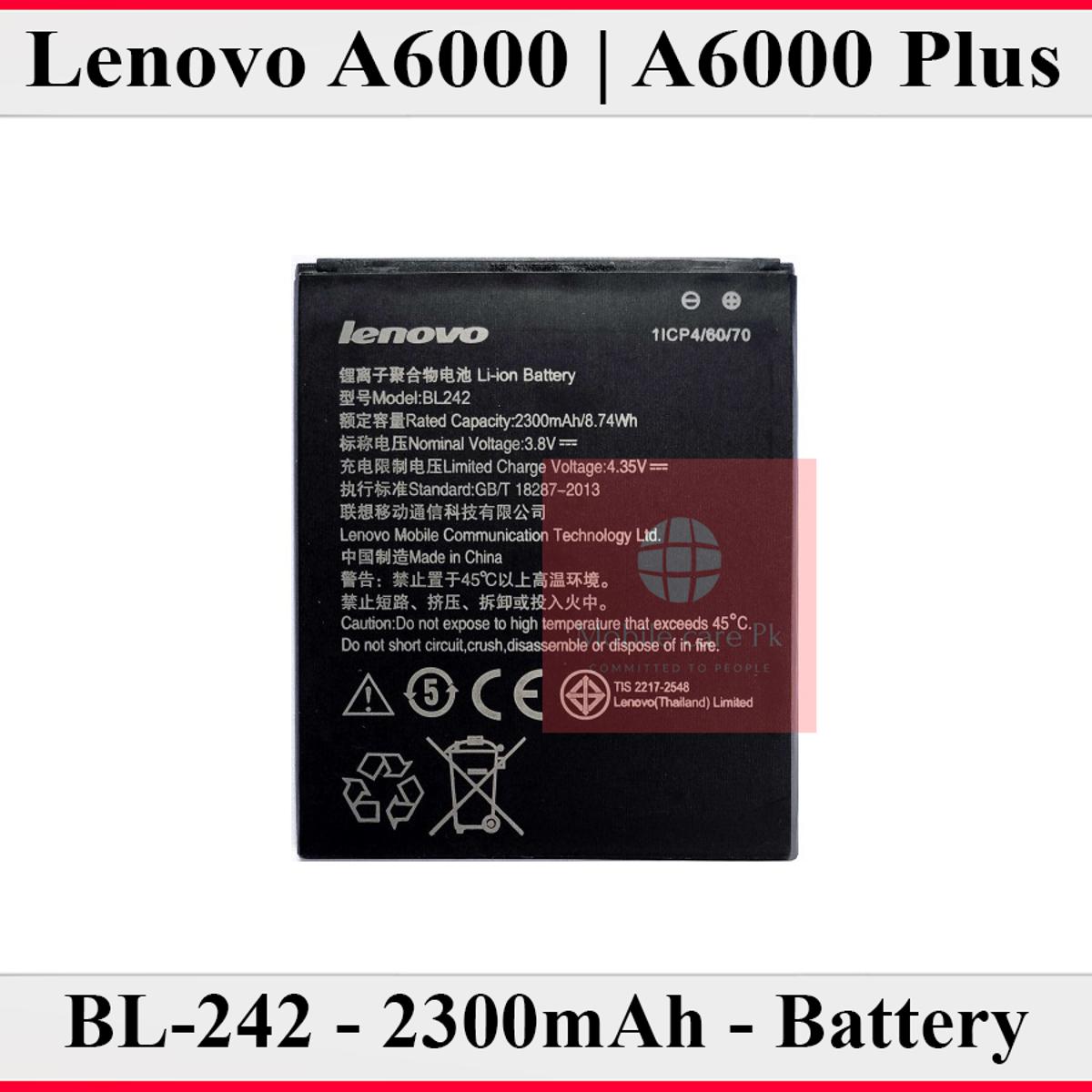 Lenovo A6000/A6000 Plus BL-242 Battery For Lenovo A6000 - 2300mAh