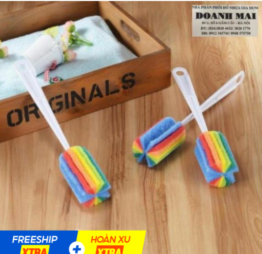 dụng cụ cọ ly bình sữa bảy màu