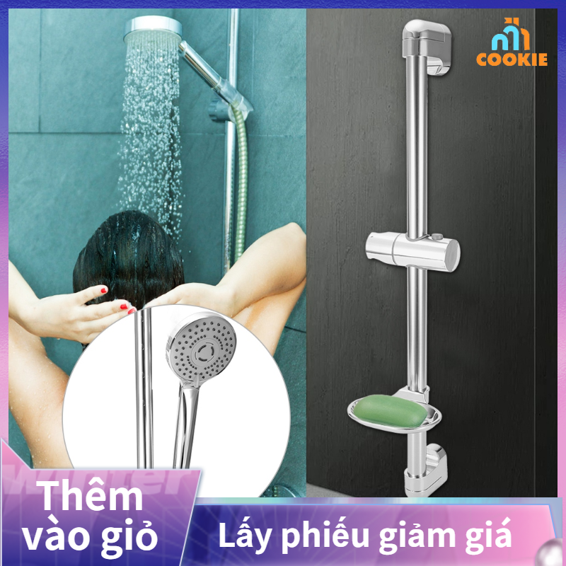 Stainless Steel Lifting Handhold Shower Head Holder Bracket with Soap Box G1/2