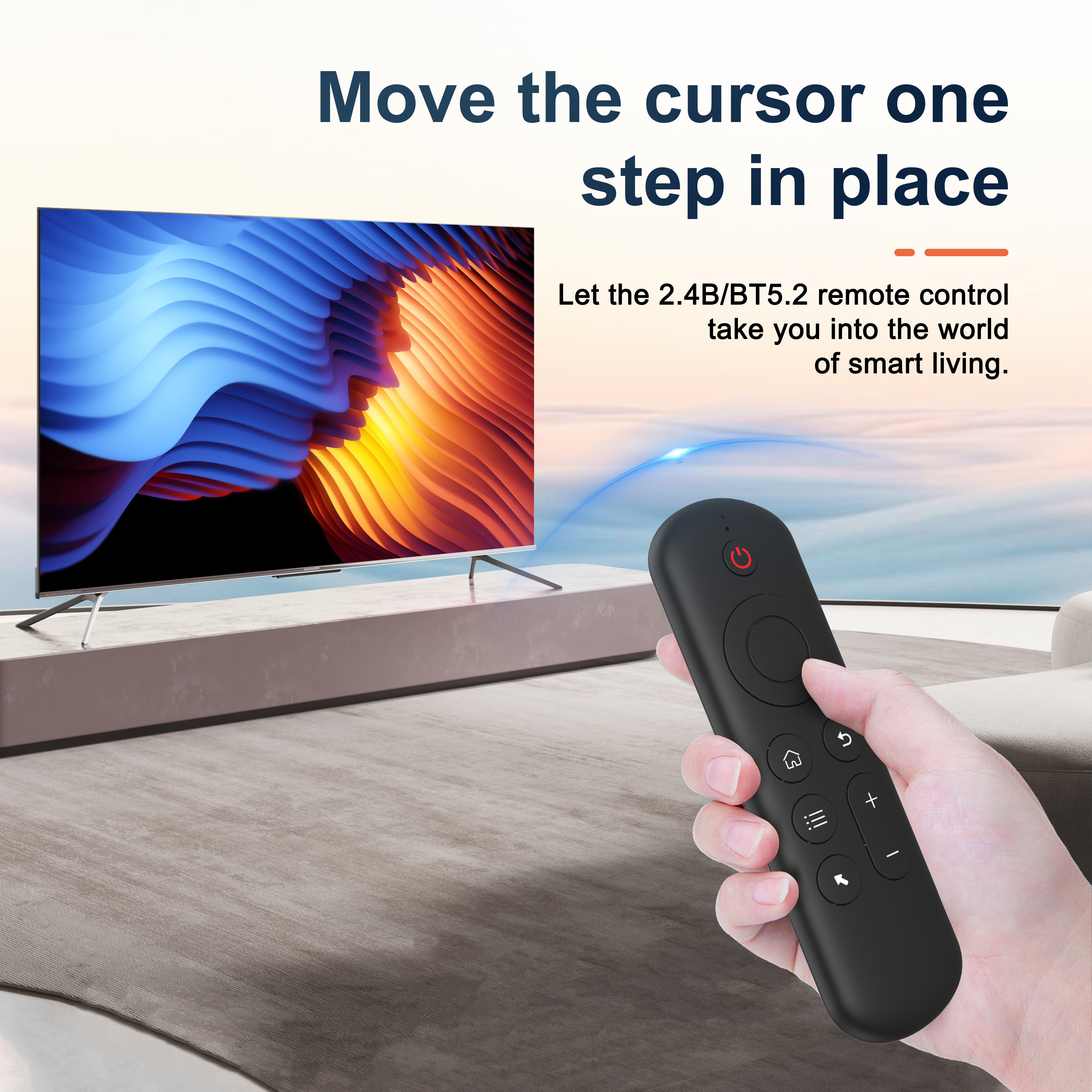 Không khí nhỏ chuột bàn phím không dây 2.4G BT chế độ kép đèn nền điều khiển từ xa cho TV
