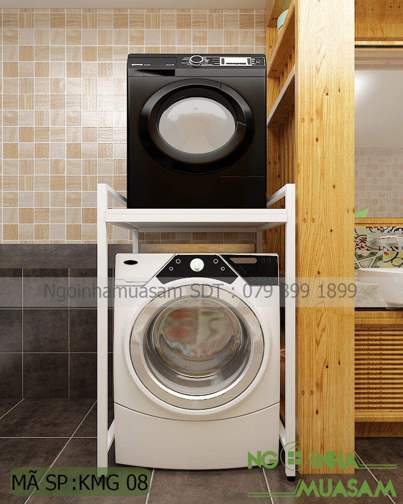 KỆ MÁY GIẶT , MÁY SẤY - KMG08