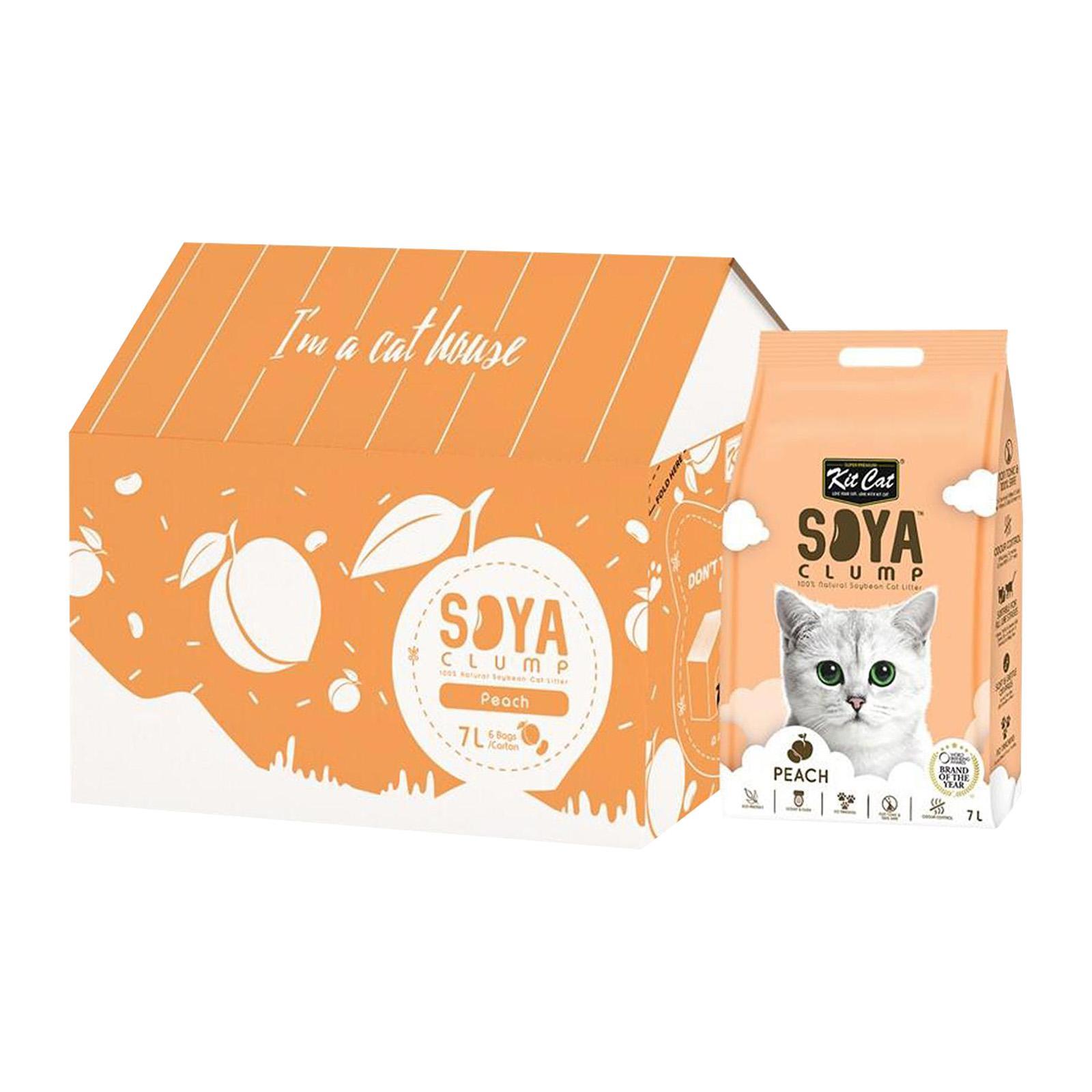 Kit Cat Soya Clump Clumping Cat Litter Peach (7 L X 6) [Carton Deal] Lazada Singapore