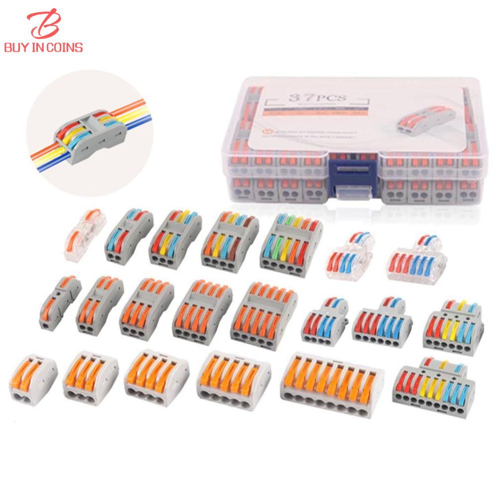 Bc 5 cái nhỏ gọn phổ thông đầu nối dây điện splitter nhanh chóng cáp điện mối nối khối thiết bị đầu cuối đầu nối dây nhỏ