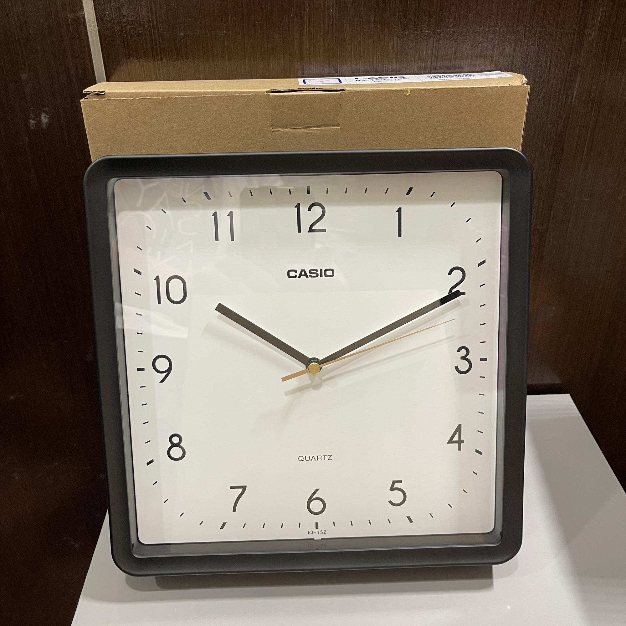 Casio Clock IQ1521D Square Simple Design White Analog Quartz Wall