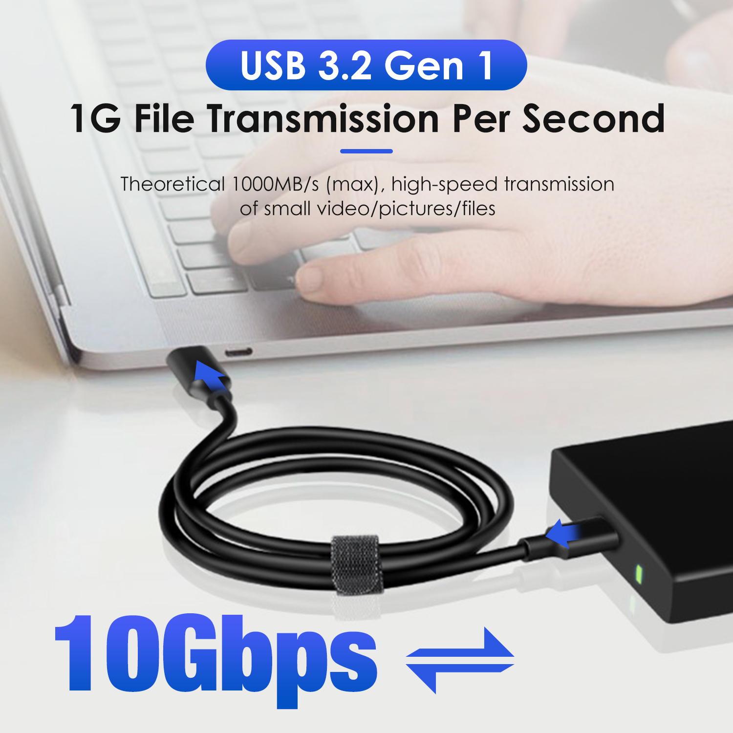 【Unbeatable SKU活动价s】 USB C to USB A Cable USB 3.1 3.2 Gen2 10Gbps USB C Data Cable Auto 3A for USB C External SSD MacBook Pro Galaxy S23.