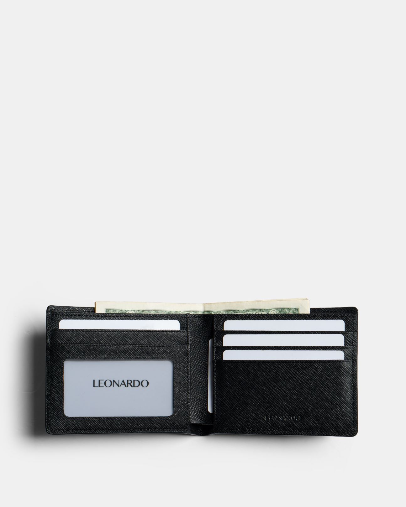 Ví nam Leonardo Cosmos 02 chất da Saffiano