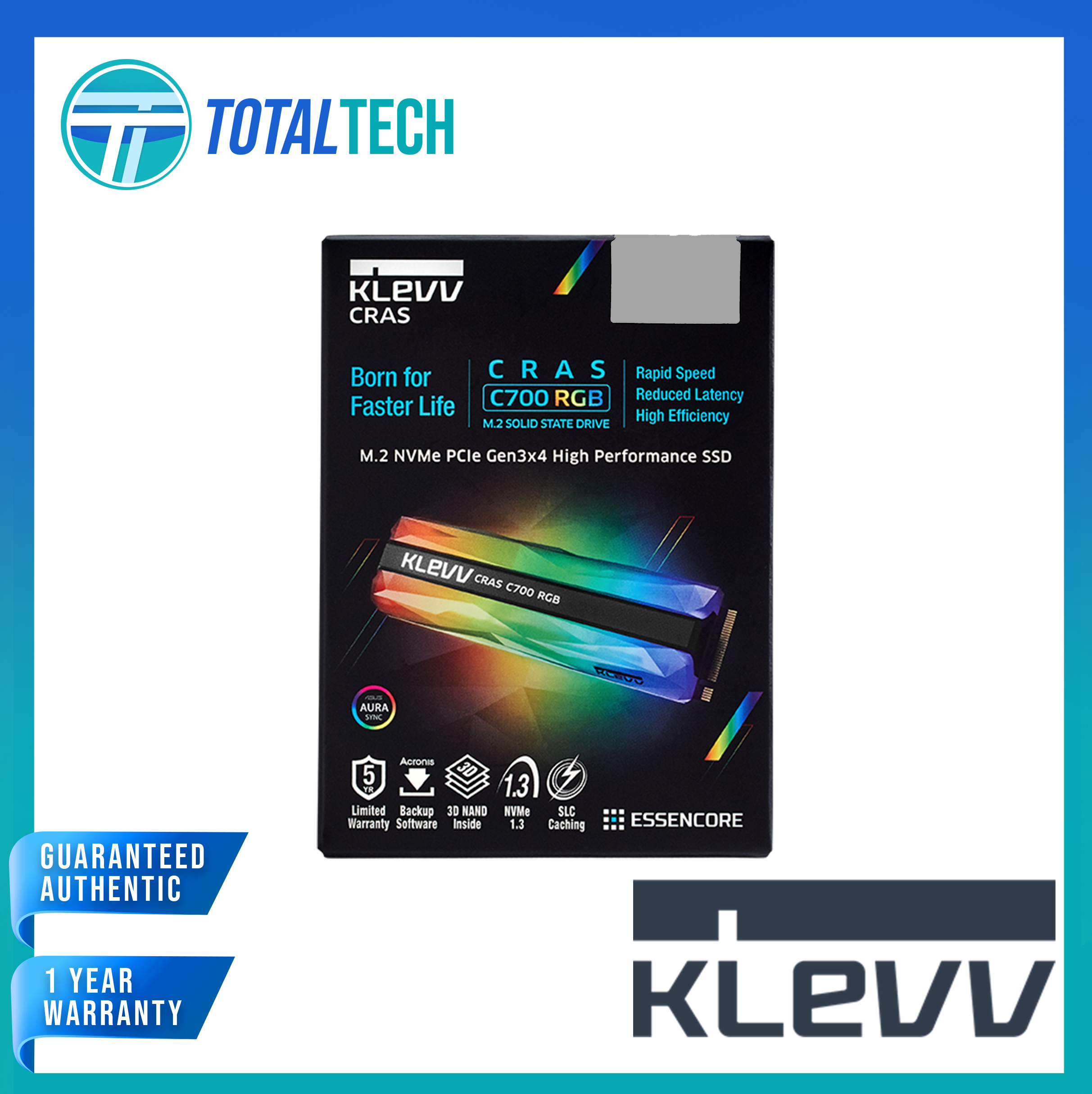KLEVV CRAS C700 RGB NVME SSD 240Gb Ssd With Rgb Local Supplier