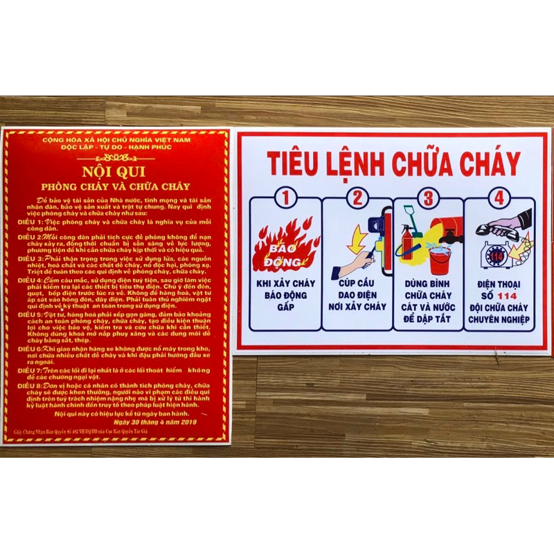 Combo 1 bình bột ABC 4kg + 1 bộ nội qui tiêu lệnh