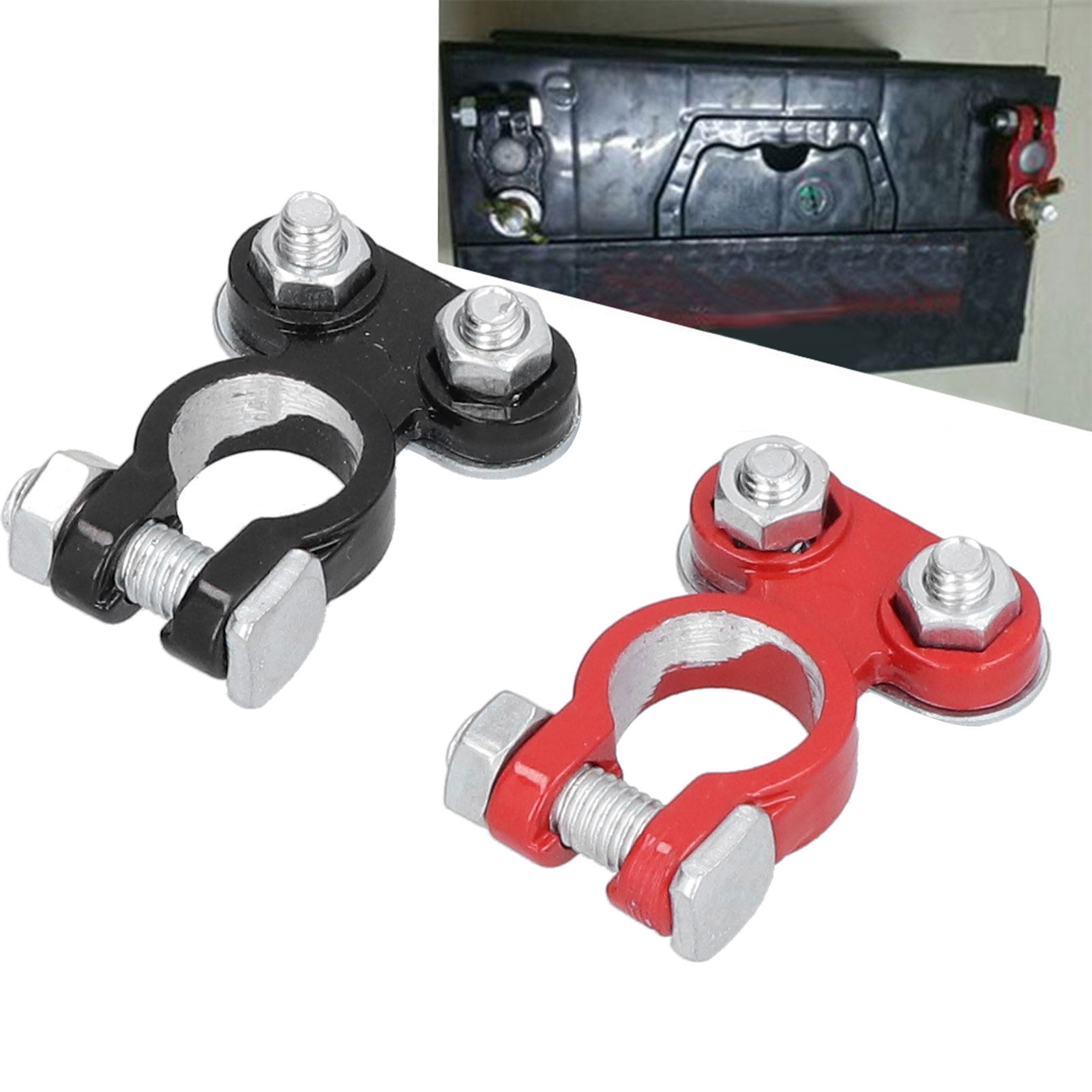 Positive Negative Connector Aluminum Alloy Battery Terminal Universal Accessory for Car Accessory