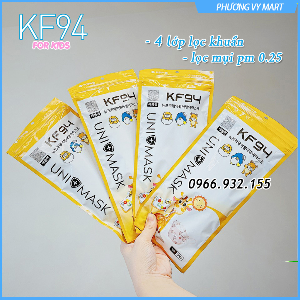 Set 20 chiếc khẩu trang trẻ em 4 lớp KF94 UNI MASK