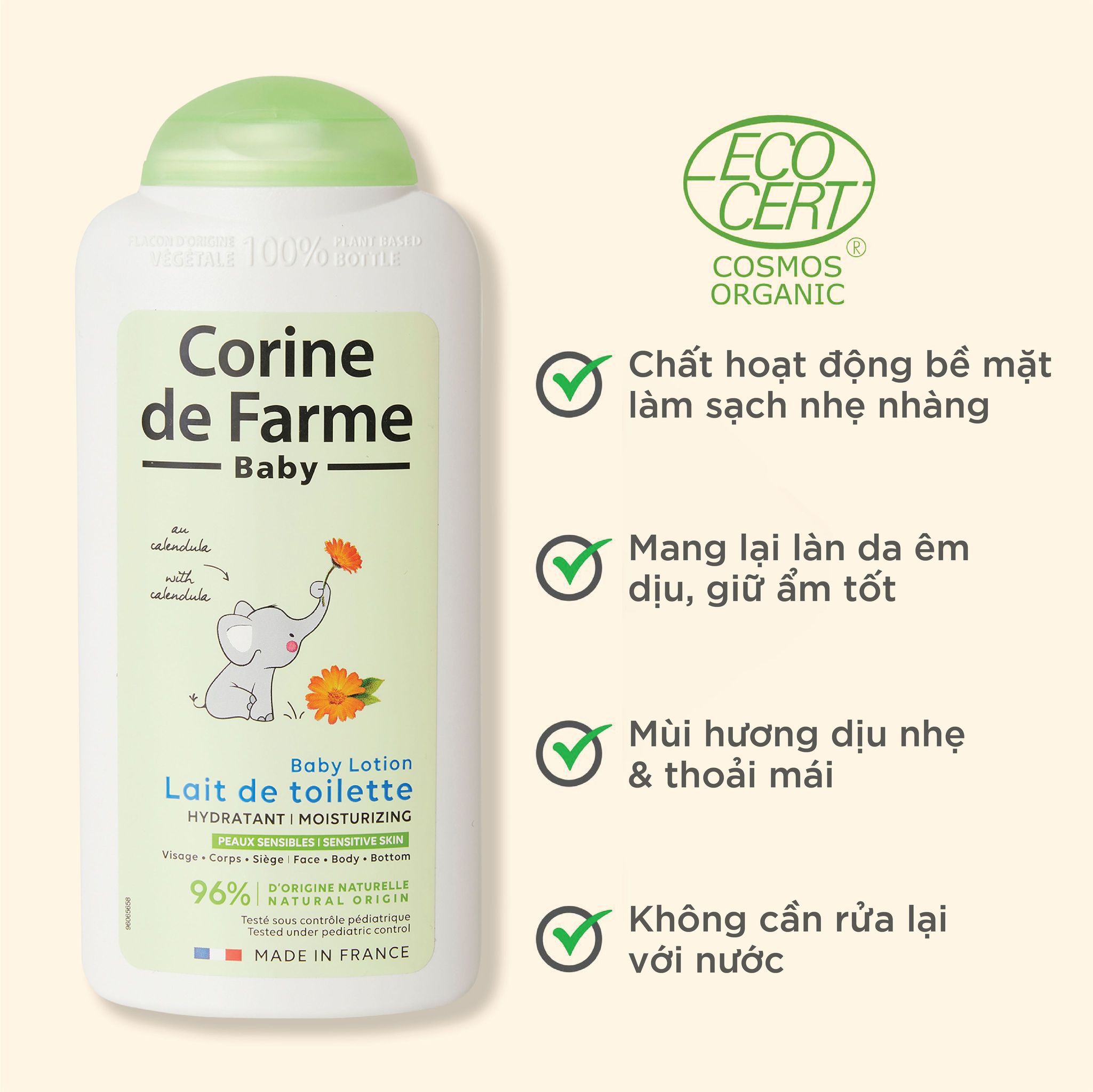 Lotion cho bé Corine de Farme Baby Lotion 250ml