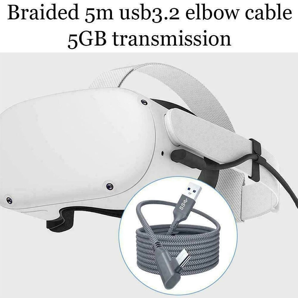 Accessories For Oculus Quest2 Quest 2 Cable Link Smart 3D Virtual Reality VR Glasses USB A To Type C 3 5M Headset Oculis Helmet