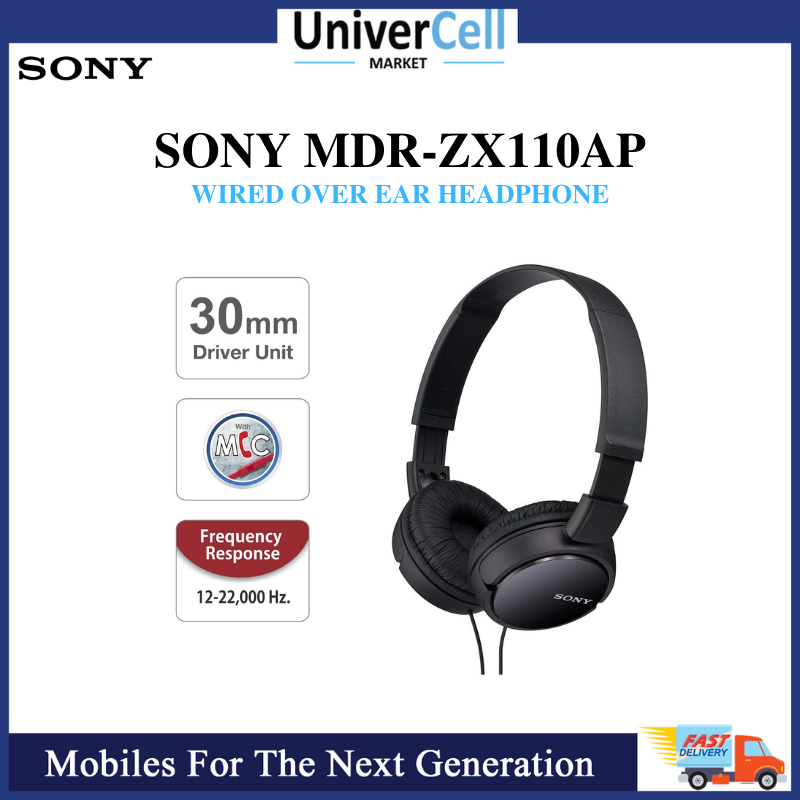 sony wired over ear headphones with mic