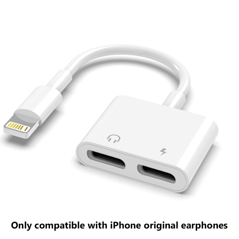 Mobile Audio Adapter 3.5mm Jack Headset Charging Connector Adapter Cable For Iphone