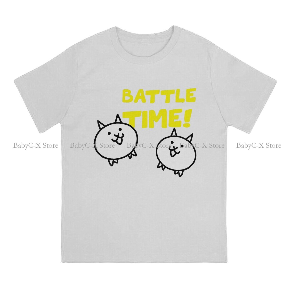 Large men's short sleeves Essential Newest Tshirts The Battle Cats Cat Game Men Harajuku T 4XL.5XL.6XL