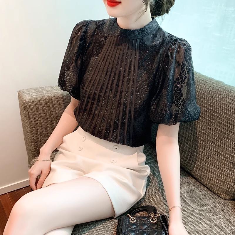🔥[C254] Áo sơ mi nữ TAY BỒNG REN HOA hàng Quảng Châu xinh xắn cực HOT - kholenqc