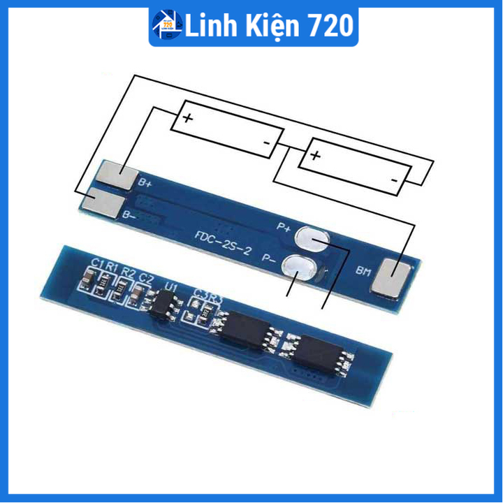 Module bảo vệ pin lithium 2 cell 7.4V dòng xả 7A