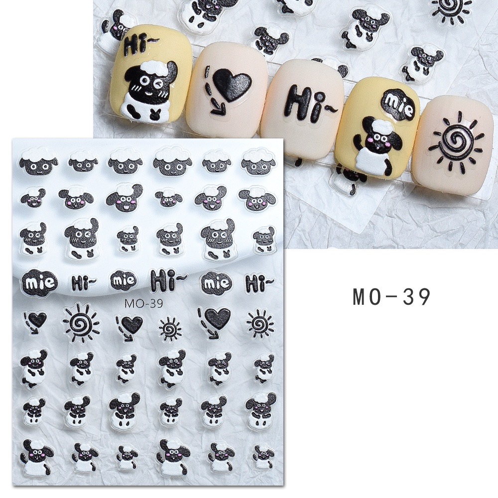 Sticker 3D dán móng MO trang trí móng