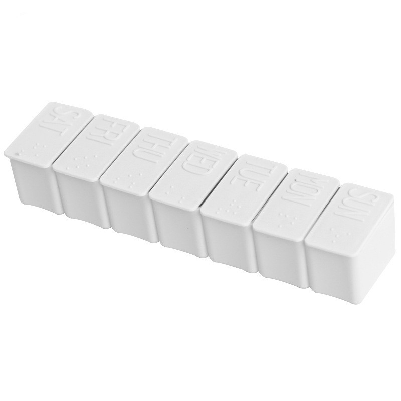 7 Day Travel Portable Pill Box/ Weekly Medicine Freestanding Lattice Storage Organizer Container /Pocket Pill Dispenser
