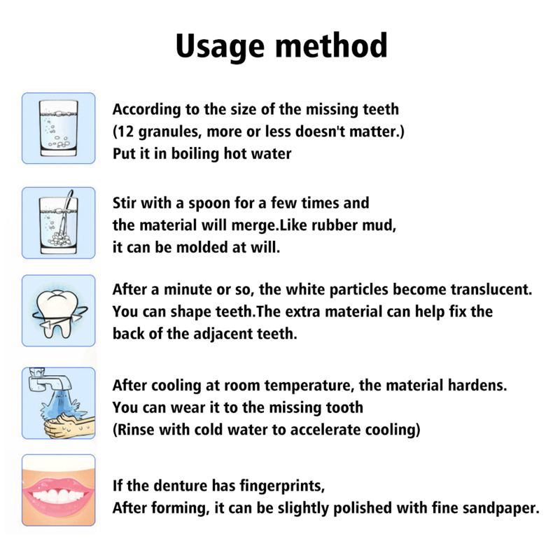 MerMer store EELHOE temporary tooth repair teeth Temporary Restorative Denture Filling Solid Gel Thermoforming Denture Restorative Denture Gel Resin false teeth denture teeth repair pasta