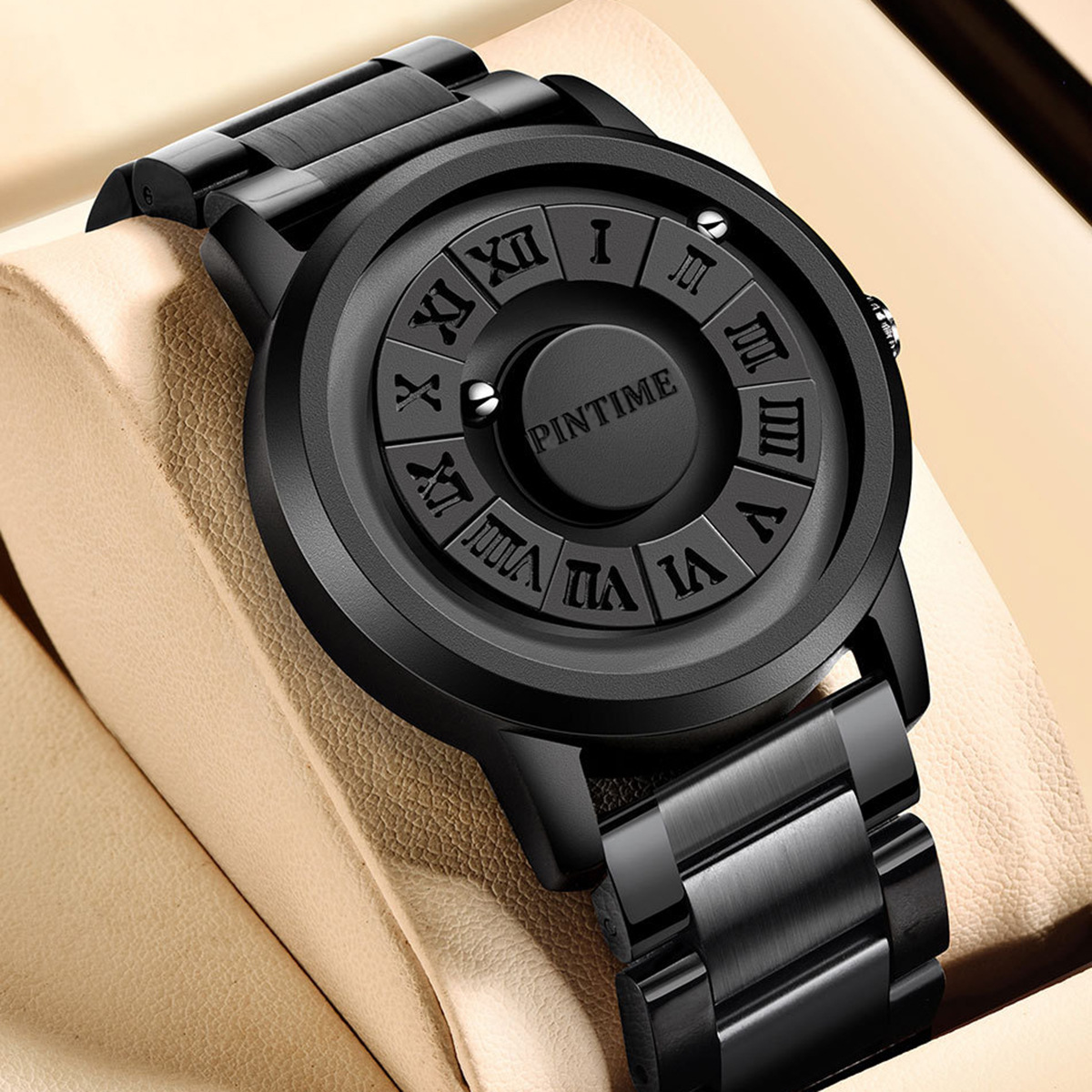 PINTIME New Men's Watch Cool Magnetic Beads Black Technology Concept ...