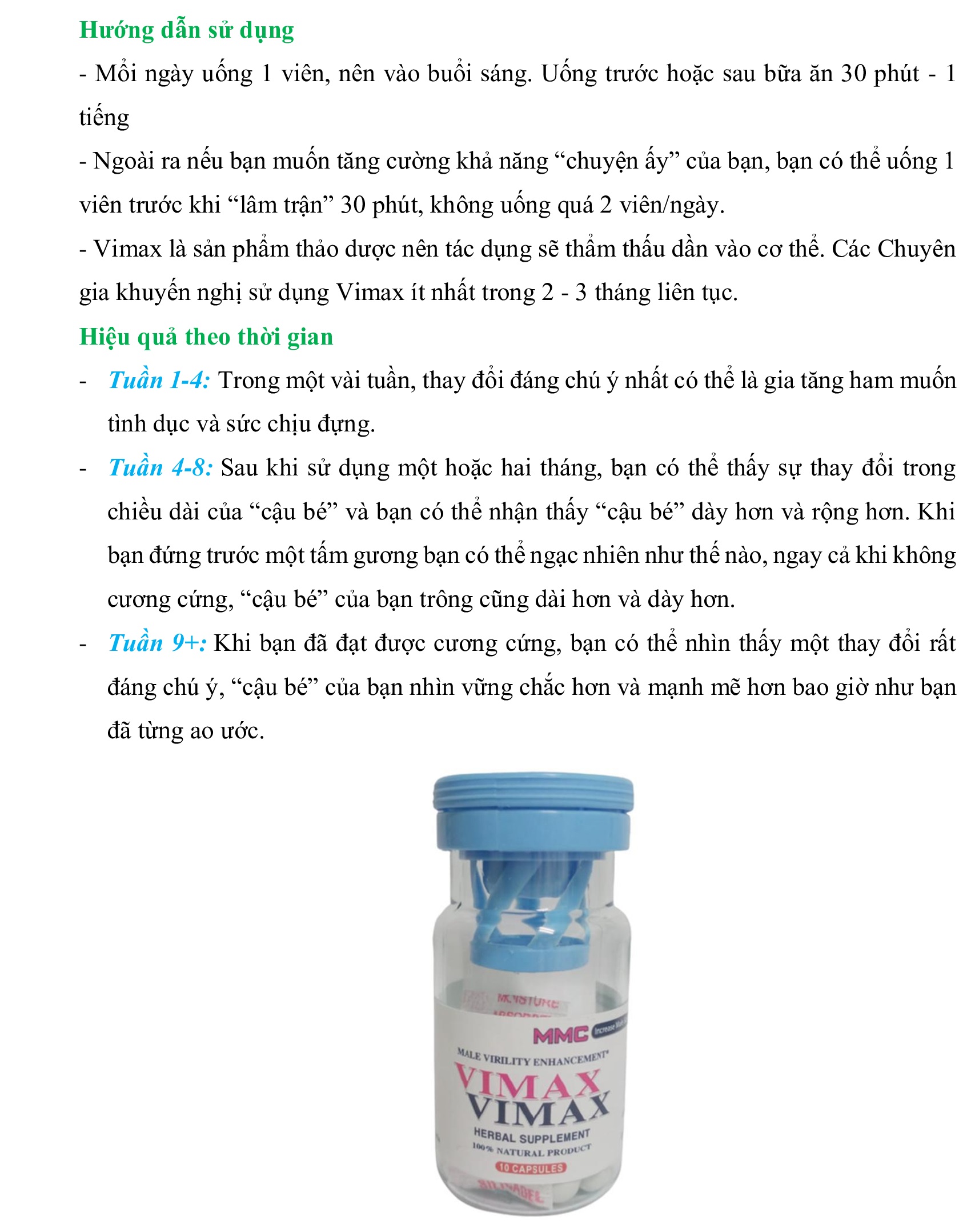 Viên VIMAX CANADA cao cấp nam (hộp 10 viên) - hàng chính hãng