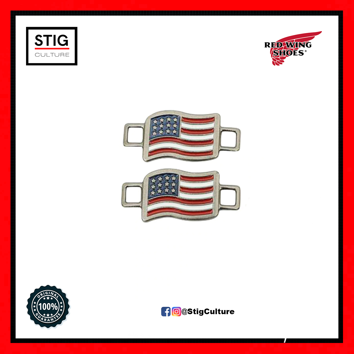 Red wing shoelace on sale flags