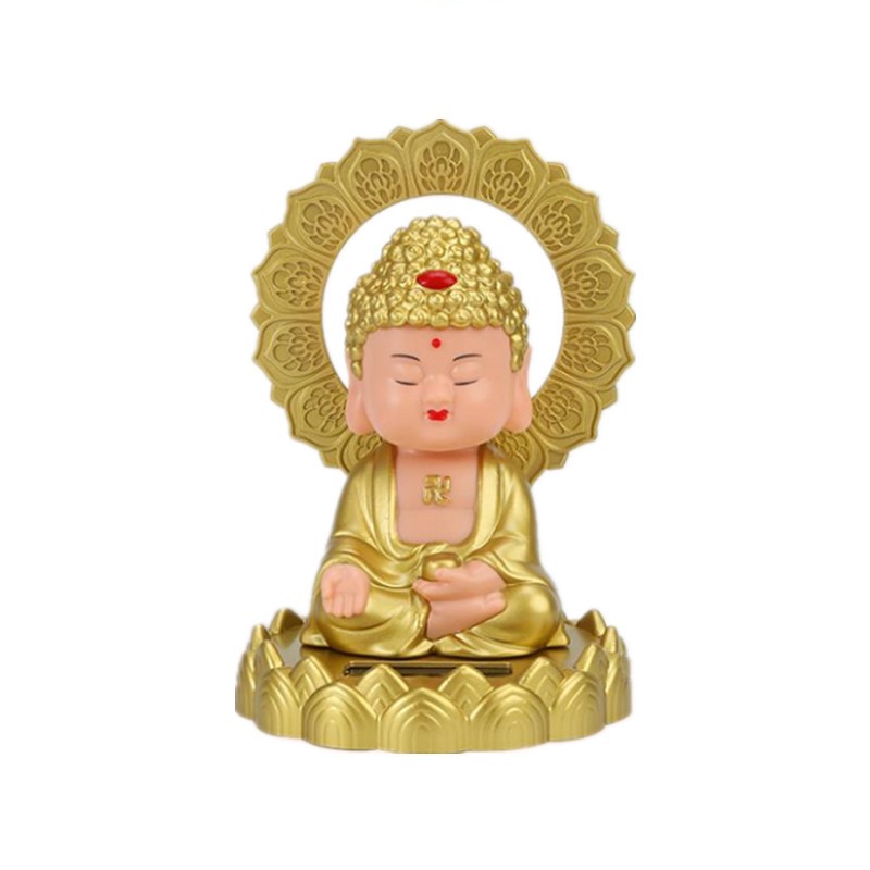 Tượng phật như lai gật đầu toả vầng hào quang mang lại bình an may mắn