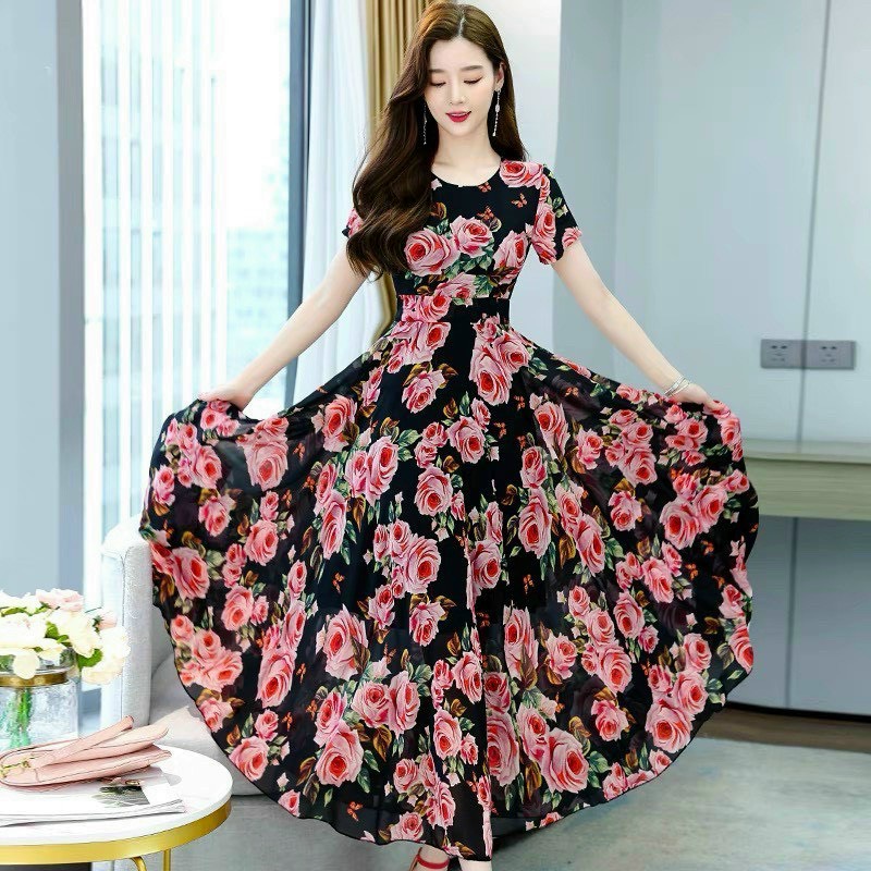 Đầm maxi hoa dáng dài tiểu thư xinh đẹp