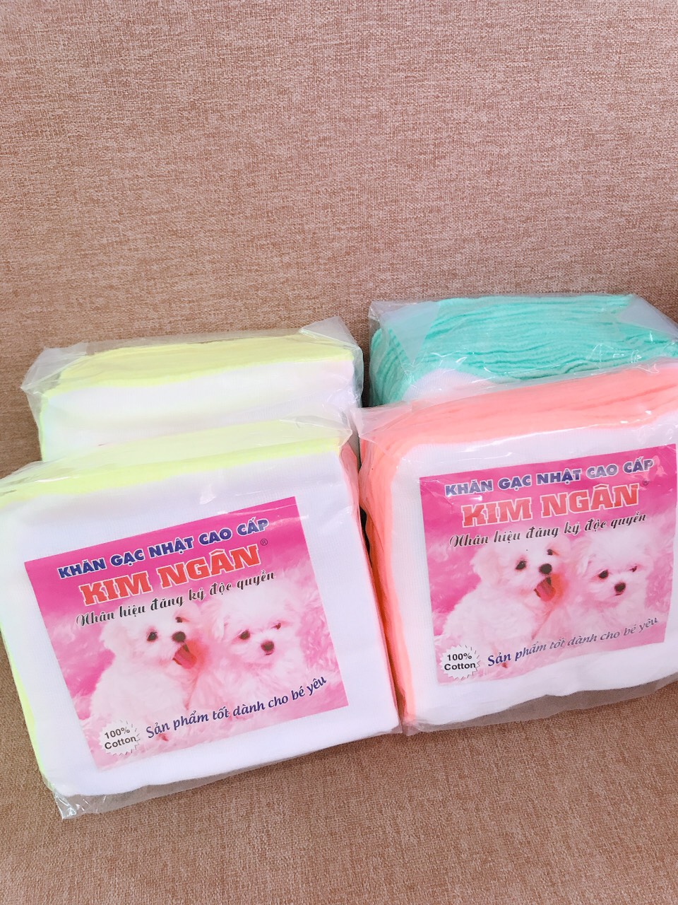 [CHÍNH HÃNG] - Set 10 khăn sữa gạc nhật 4 lớp cao cấp Kim Ngân