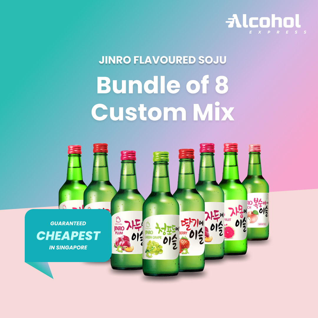 Jinro Flavoured Soju Bundle of 8 360ml (Custom Mix) Alcohol Express