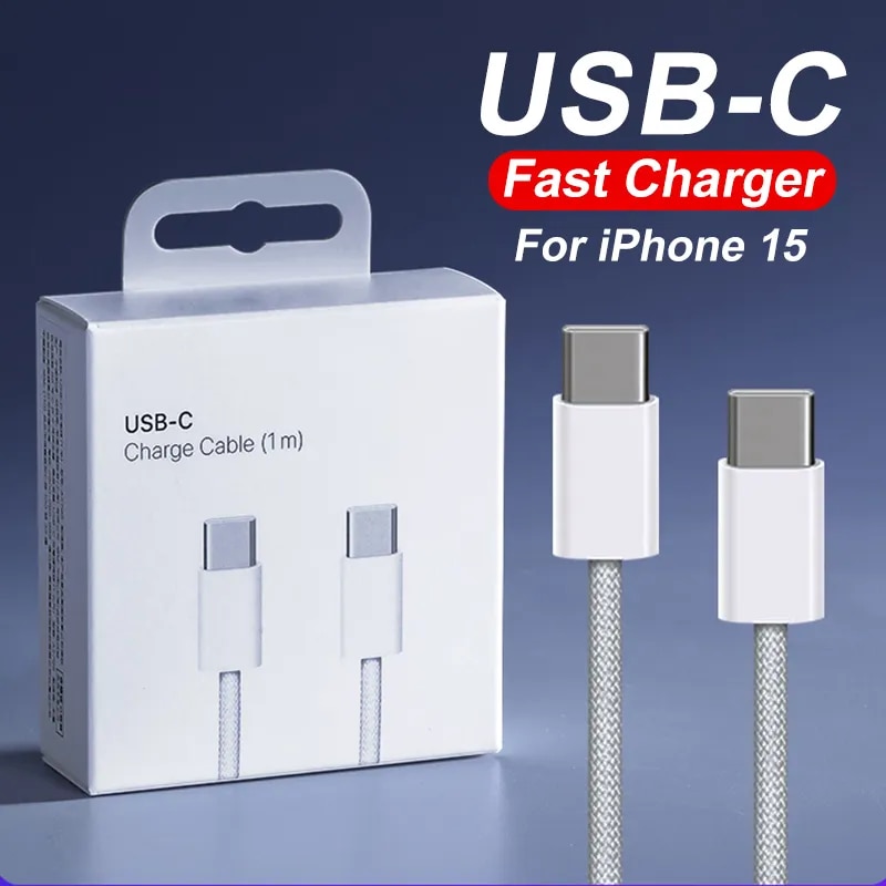 60W Câble USB-C charge 1m iPhone 15 Pro Max Chargeur iPhone 15 Câble iPhone  Plus