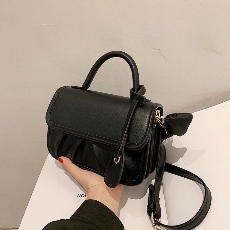 Túi xách nữ đeo chéo cao cấp da mềm trơn đáy nhúm phong cách hàn quốc JELLYSHOP